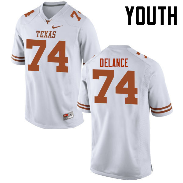 Youth #74 Jean Delance Texas Longhorns College Football Jerseys-White
